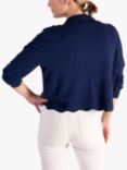 chesca Scalloped Edge Cardigan, Navy