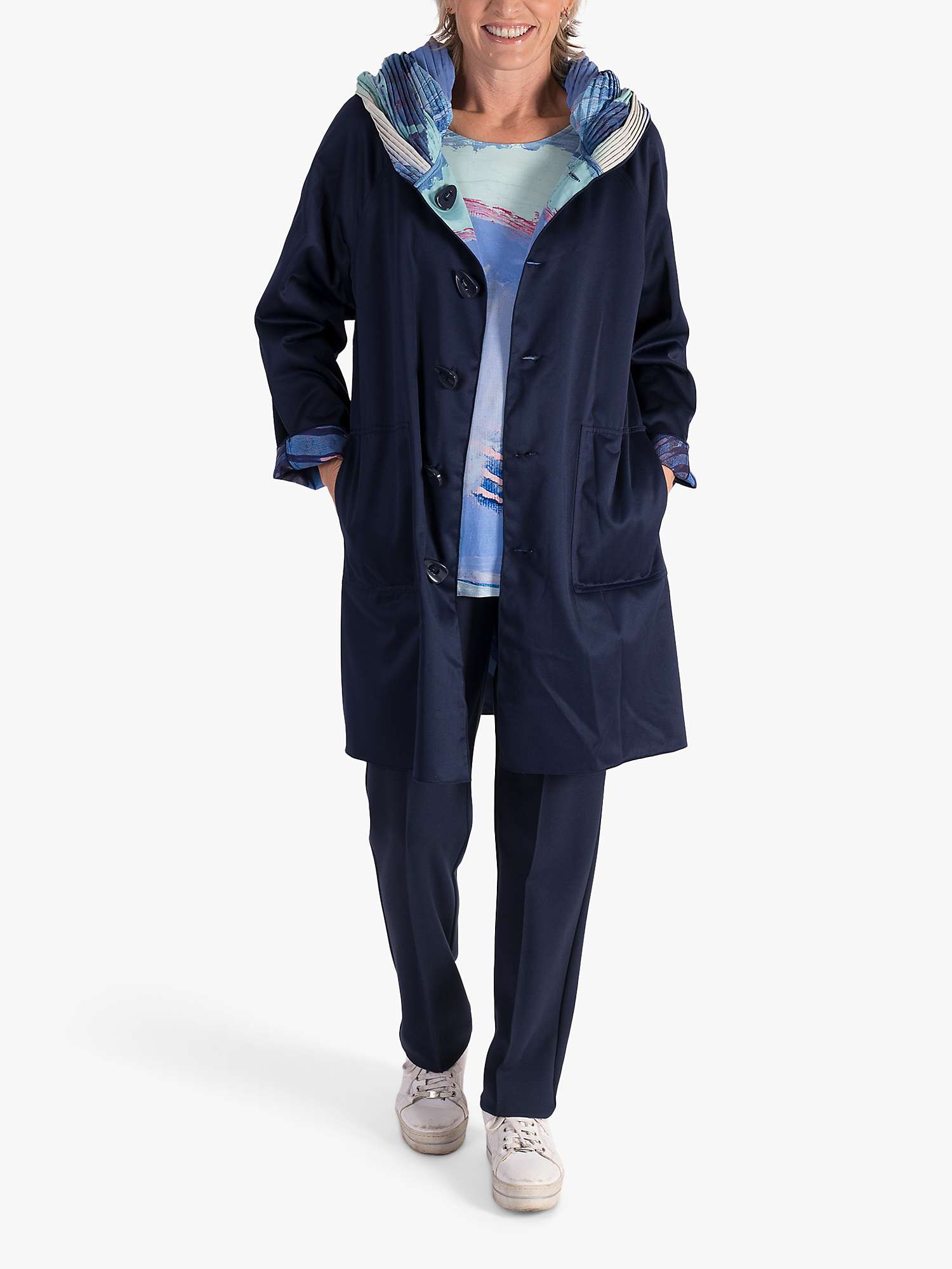 Buy chesca Abstract Butterfly Print Reversible Raincoat, Blue/Multi Online at johnlewis.com