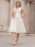 Closet London A-Line Jacquard Dress, Cream