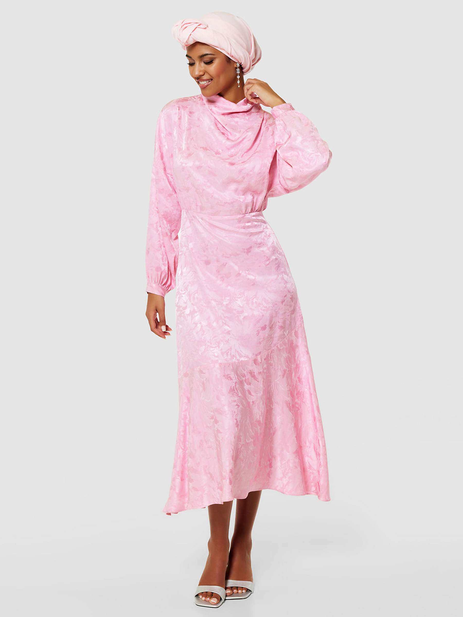 Buy Closet London A-Line Jacquard Print Midi Dress, Pink Online at johnlewis.com