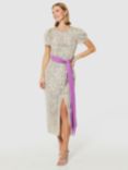 Closet London Sequin Pencil Midi Dress, Silver