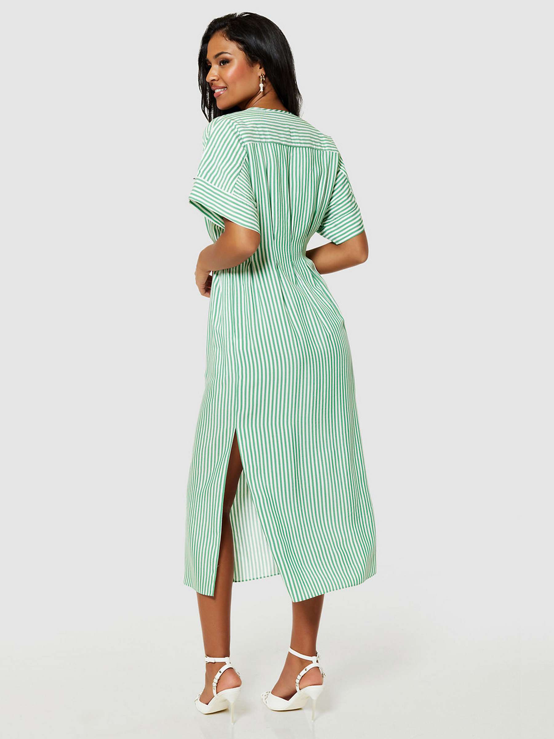 Buy Closet London Stripe Shirt Dress, Green Online at johnlewis.com