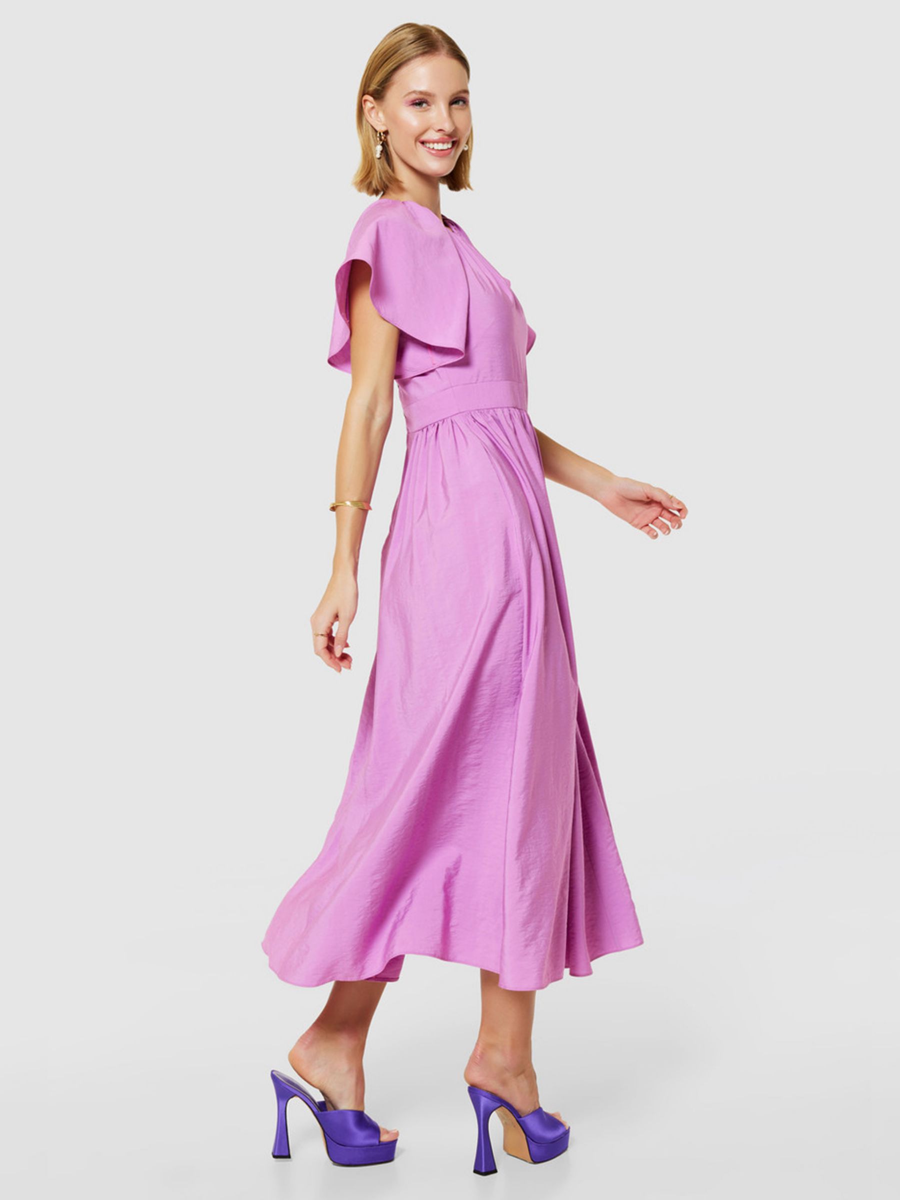 Buy Closet London Gathered A-Line Dress, Violet Online at johnlewis.com