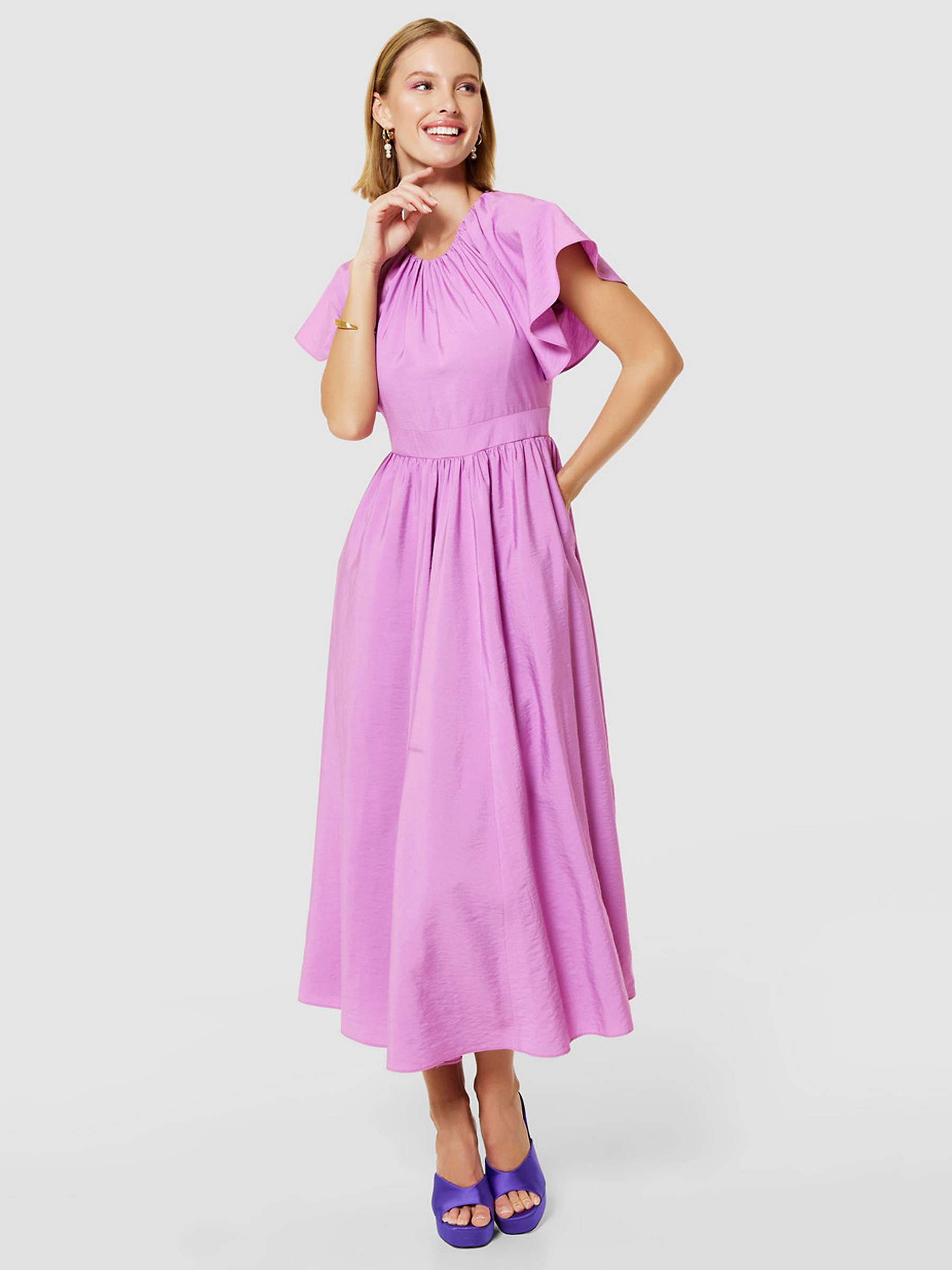 Buy Closet London Gathered A-Line Dress, Violet Online at johnlewis.com