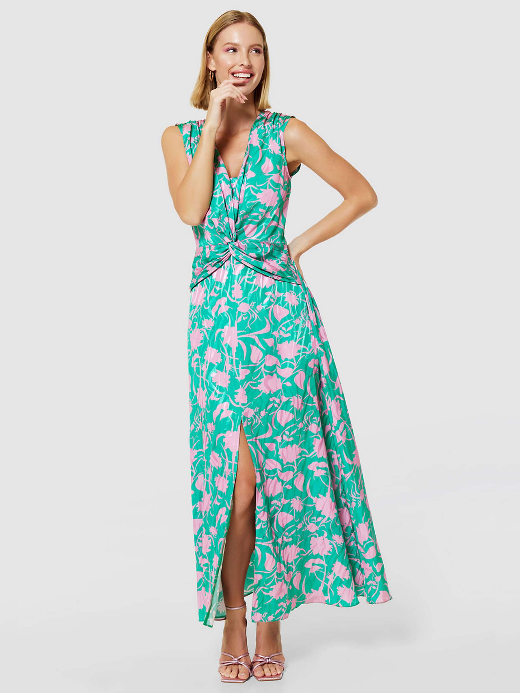 Buy Closet London A-Line Twist Neck Maxi Dress, Green Online at johnlewis.com