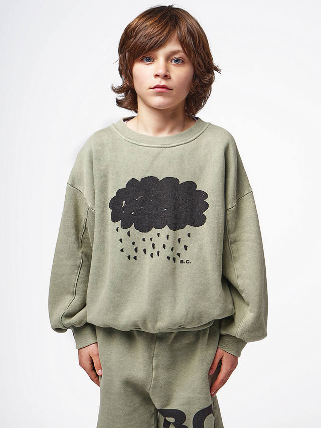 Bobo Choses Kids' Organic Cotton Blend Cloud Sweatshirt, Khaki