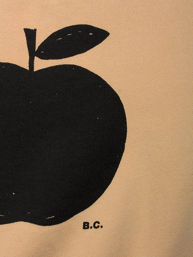 Bobo Choses Kids' Organic Cotton Blend Poma Apple Sweatshirt, Natural