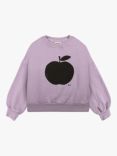 Bobo Choses Kids' Organic Cotton Blend Poma Apple Sweatshirt, Purple