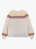 Bobo Choses Kids' Organic Cotton Logo Embroidered Stripe Knit Jumper, Natural