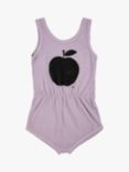 Bobo Choses Kids' Organic Cotton Blend Poma Apple Short Playsuit, Purple
