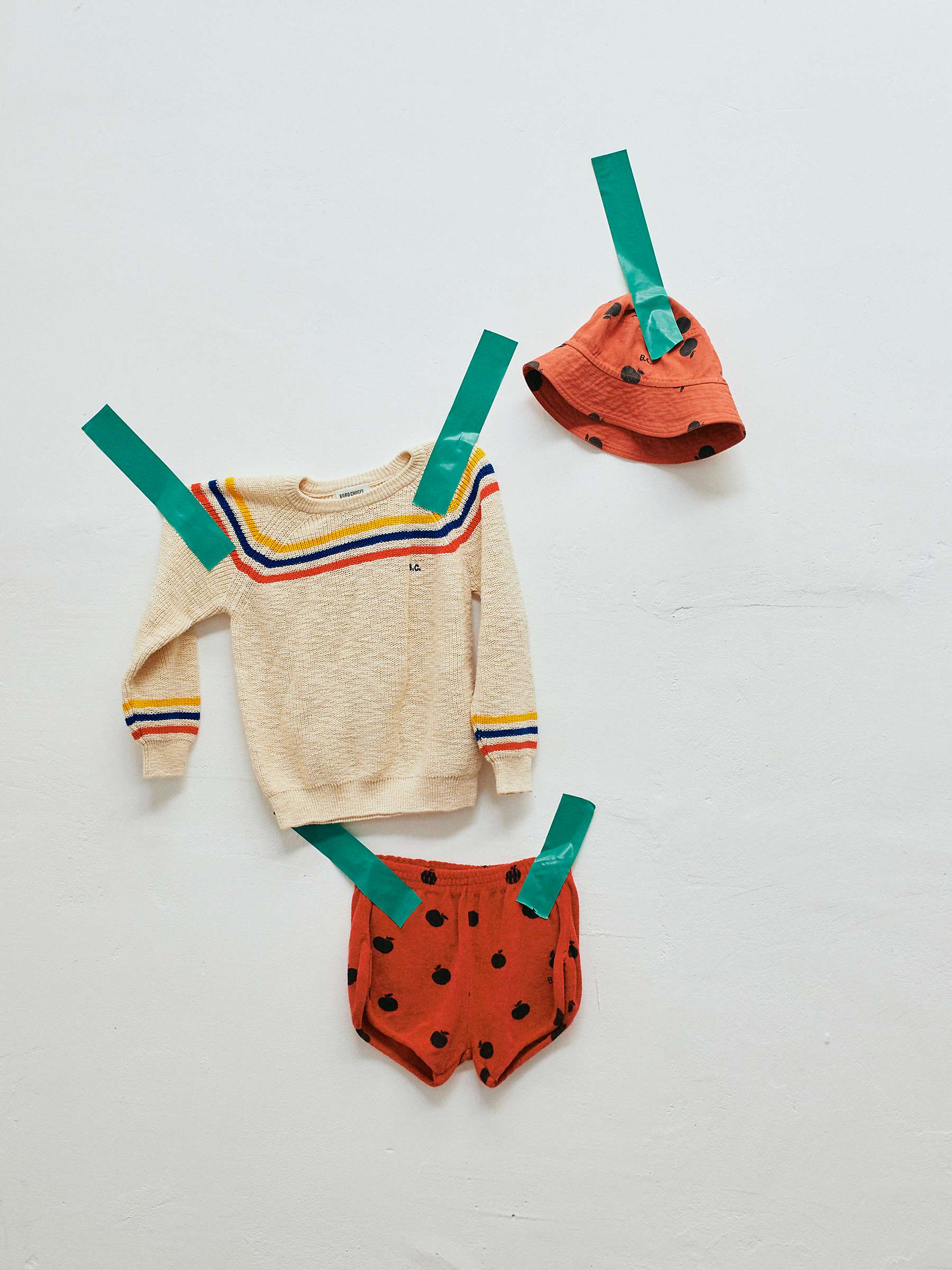 Buy Bobo Choses Kids' Organic Cotton Terry Towelling Apple Print Shorts, Red Online at johnlewis.com