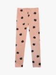 Bobo Choses Kids' Organic Cotton Blend Poma Apple Print Leggings, Pink