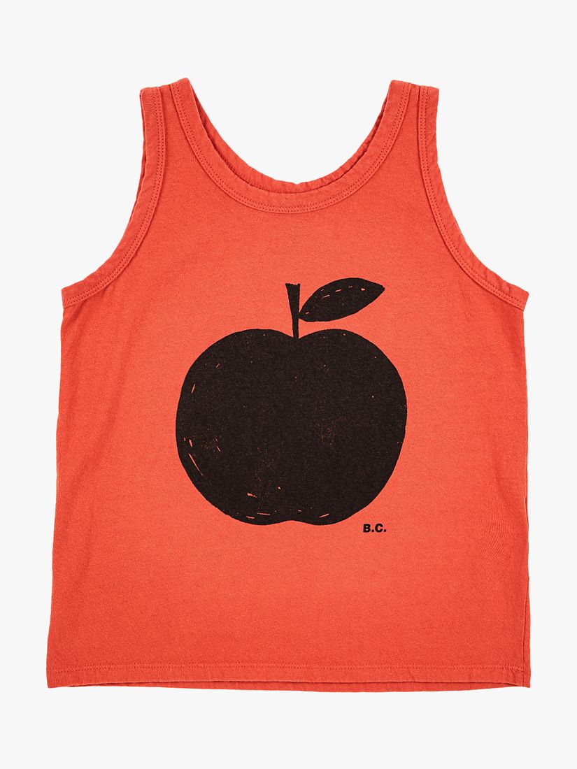 Bobo Choses Kids' Organic Cotton Blend Poma Apple Vest Top, Red, 2-3 years