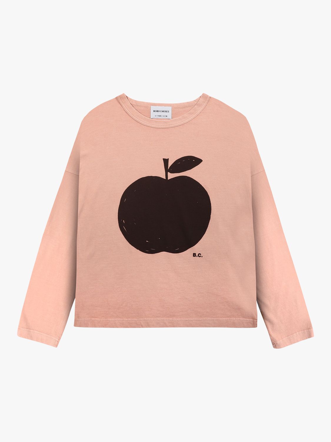 Buy Bobo Choses Kids' Organic Cotton Blend Apple Long Sleeve T-Shirt, Pink Online at johnlewis.com