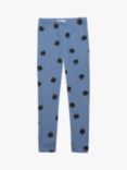 Bobo Choses Kids' Organic Cotton Blend Poma Apple Print Leggings, Blue