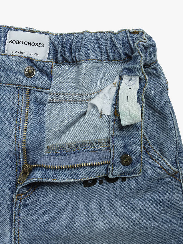 Bobo Choses Kids' Apple Patch Denim Jeans, Mid Wash