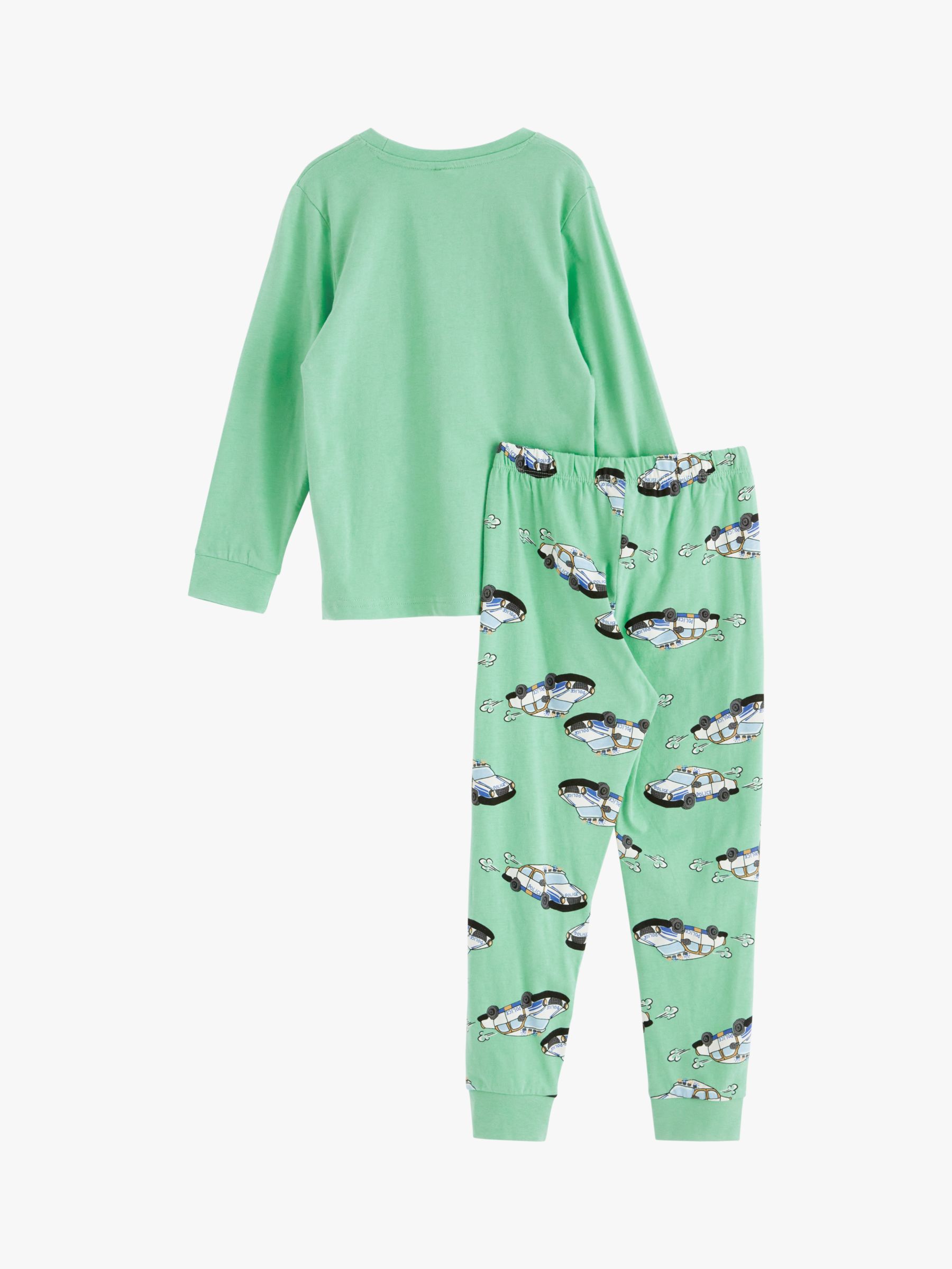 Lindex Kids' Vroom Print Pyjamas, Light Green, 18-24 months