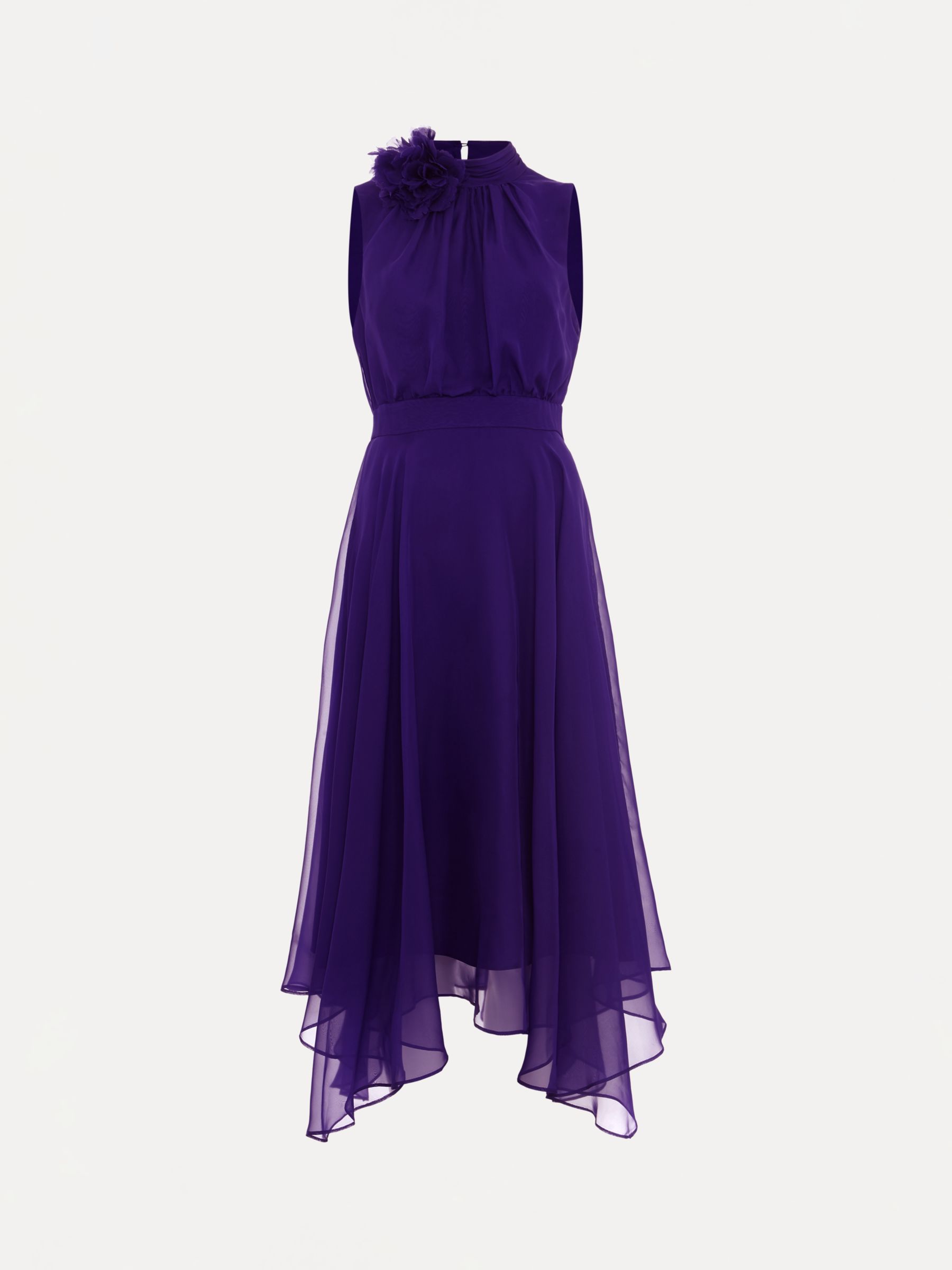 Phase Eight Lucinda High-Low Midi Dress, Purple, 6