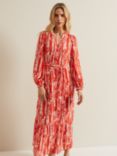 Phase Eight Louisa Abstract Print Maxi Dress, Red/Multi