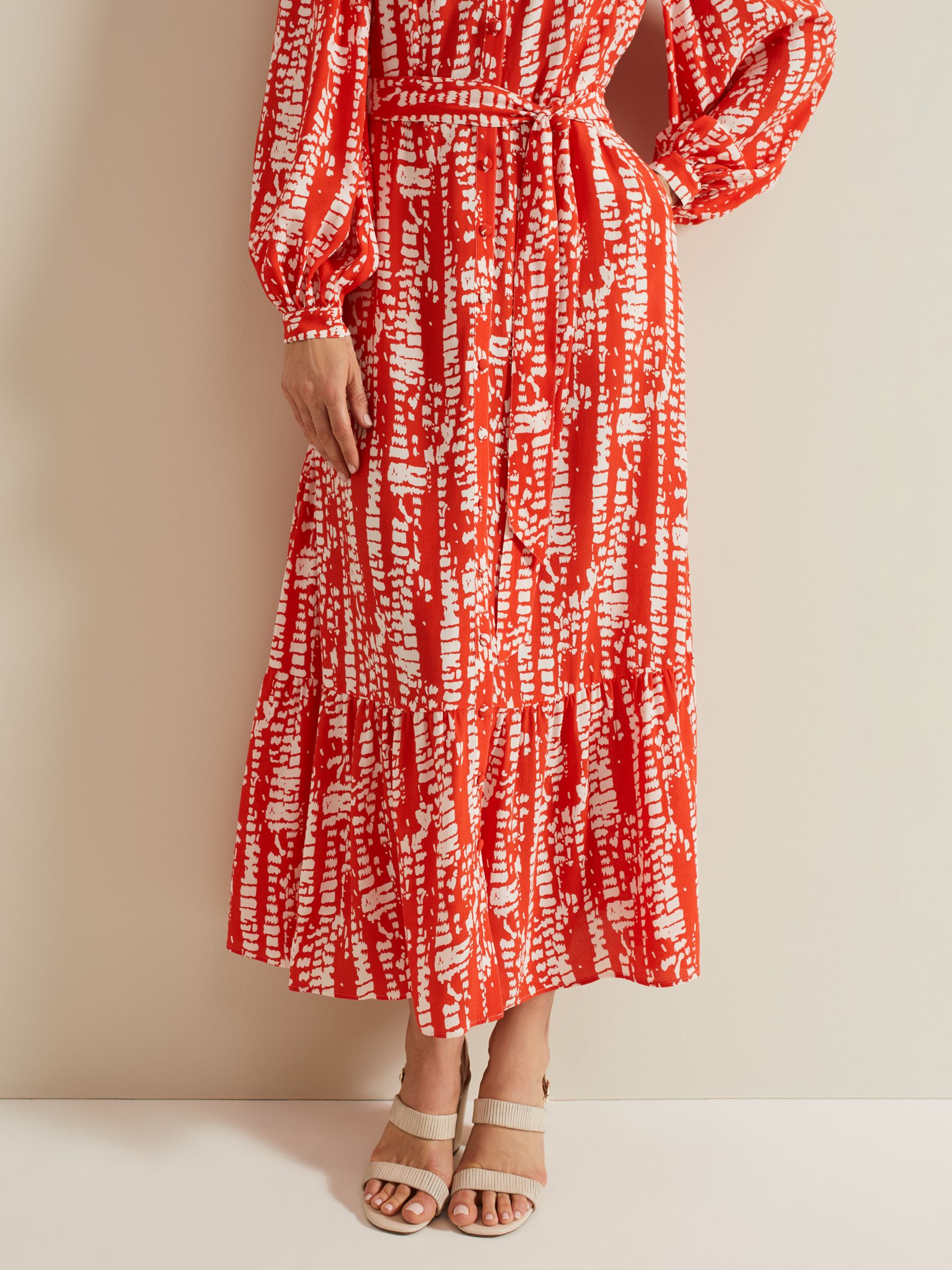 Buy Phase Eight Louisa Abstract Print Maxi Dress, Red/Multi Online at johnlewis.com