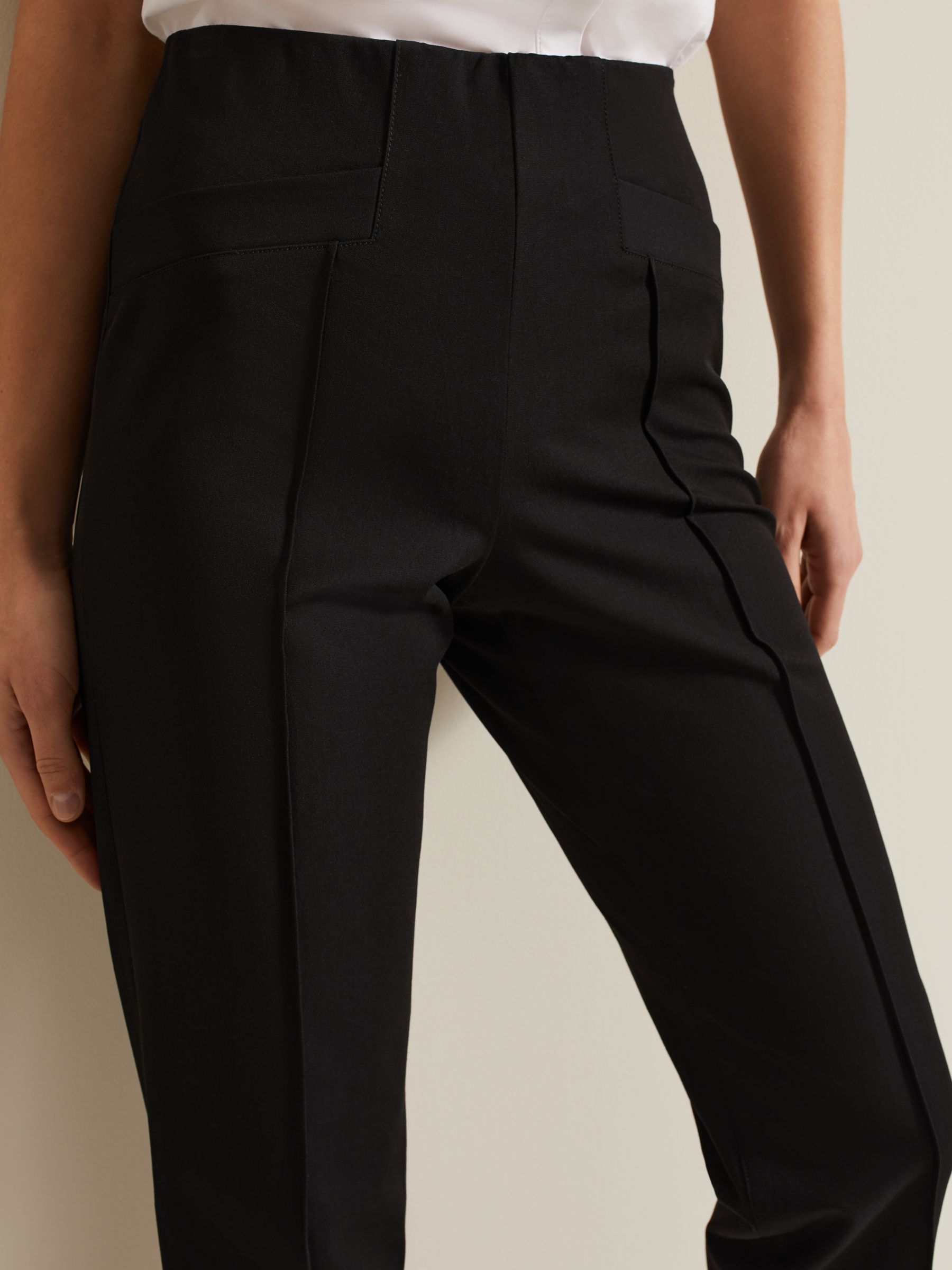 Phase Eight Miah Stretch Capri Trousers, Black, 8