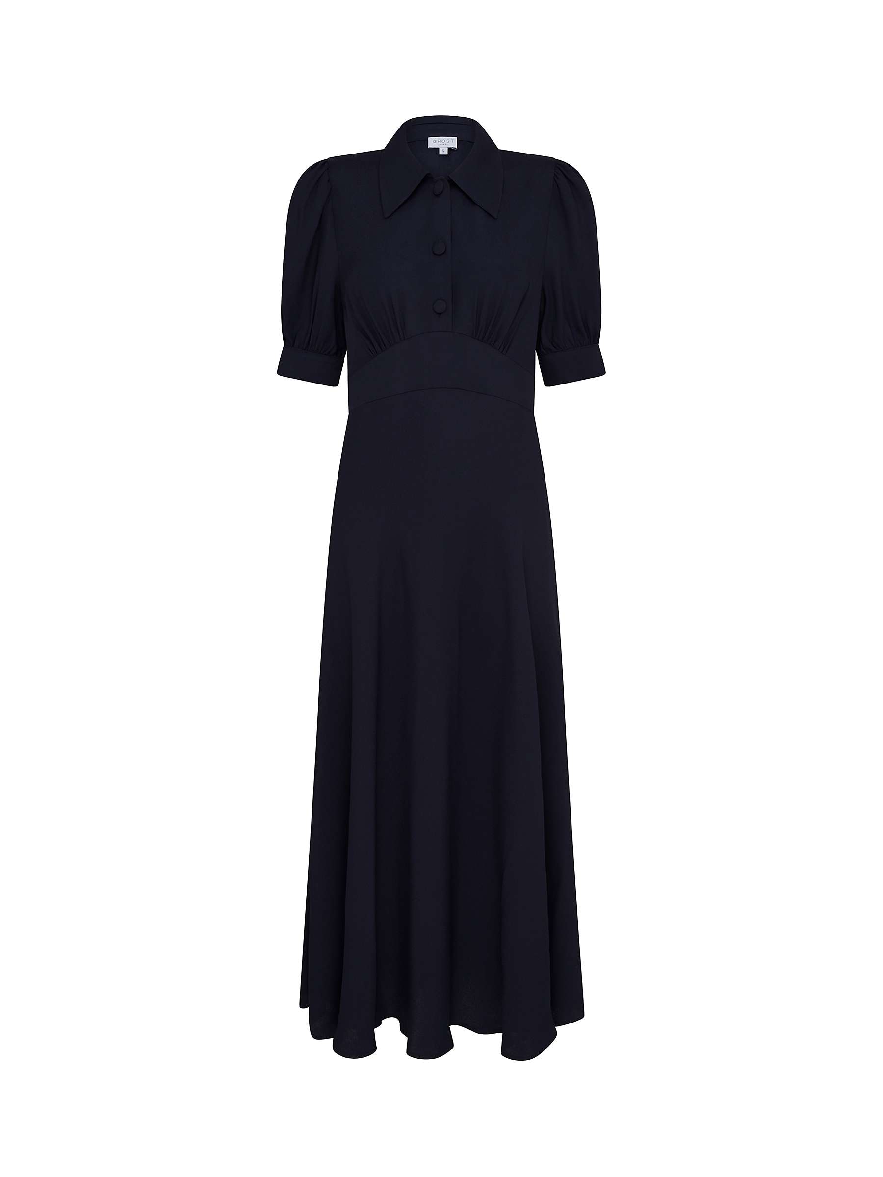 Buy Ghost Wilma Crepe Midi Dress, Navy Online at johnlewis.com
