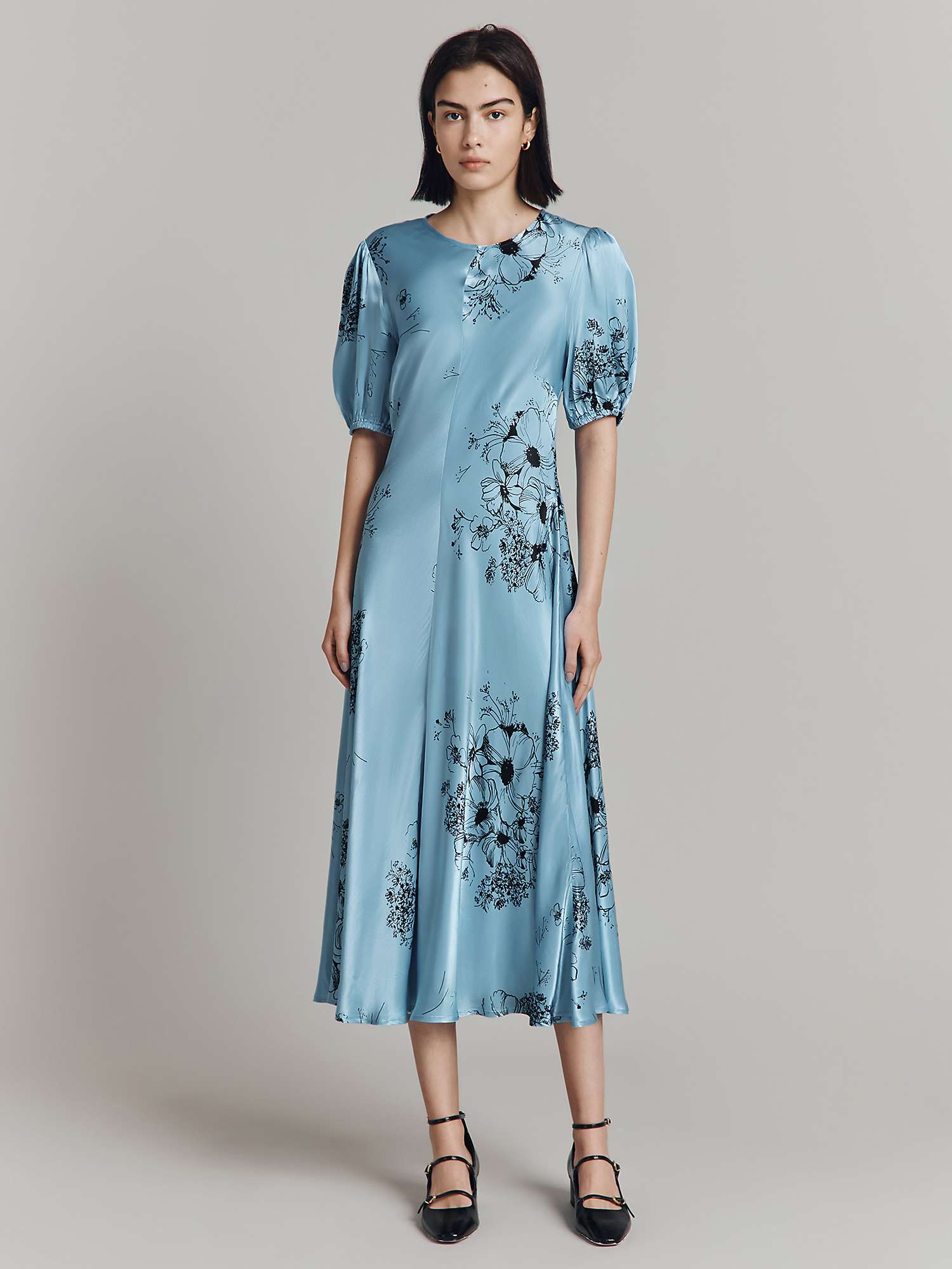 Buy Ghost Paloma Puff Sleeve Floral Midi Dress Online at johnlewis.com