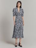 Ghost Madi Floral Midi Dress, Black Buds