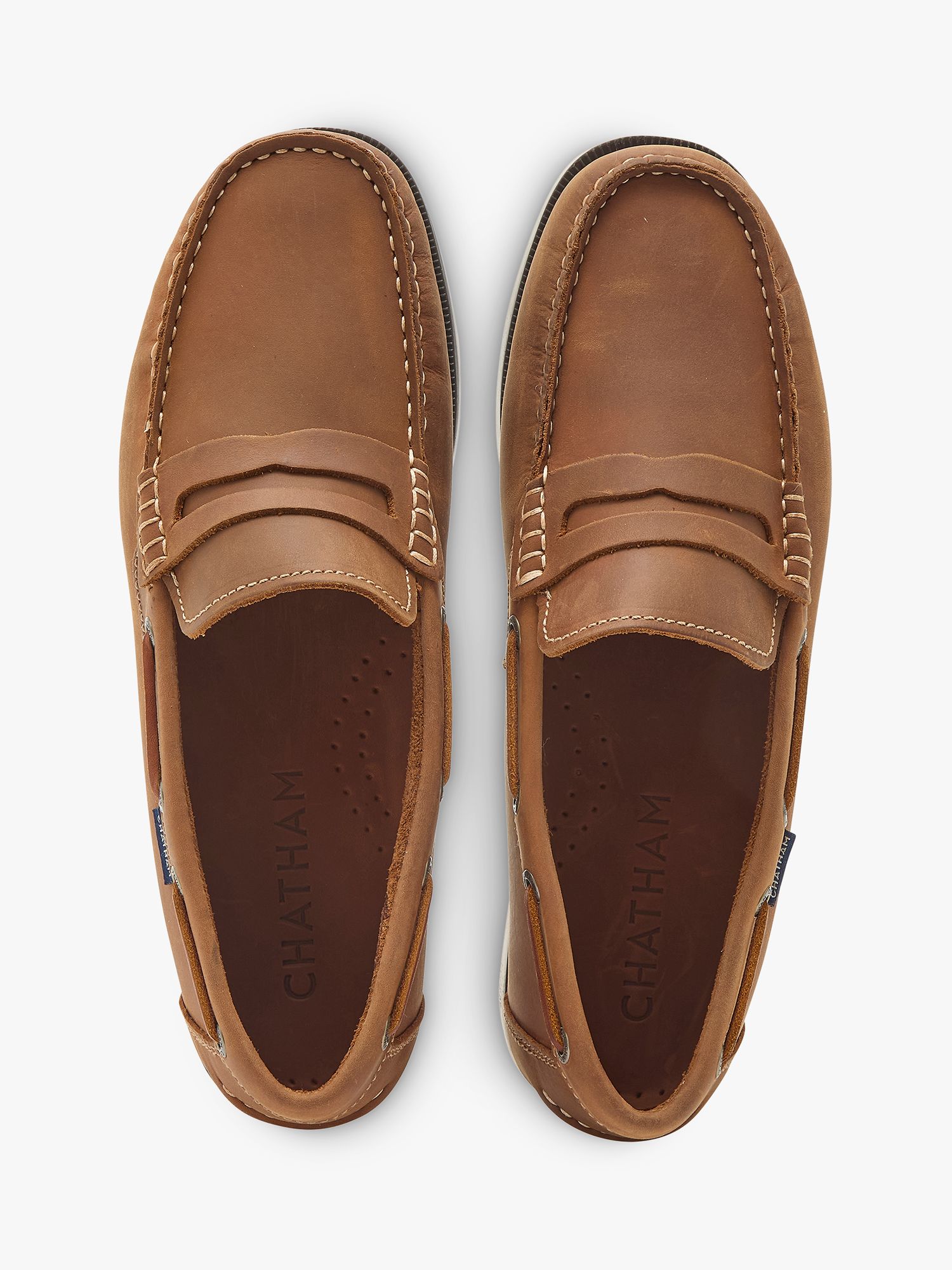 Chatham Shanklin Leather Loafers, Tan, 7
