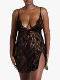 Coco de Mer Hera Lace Slip, Black