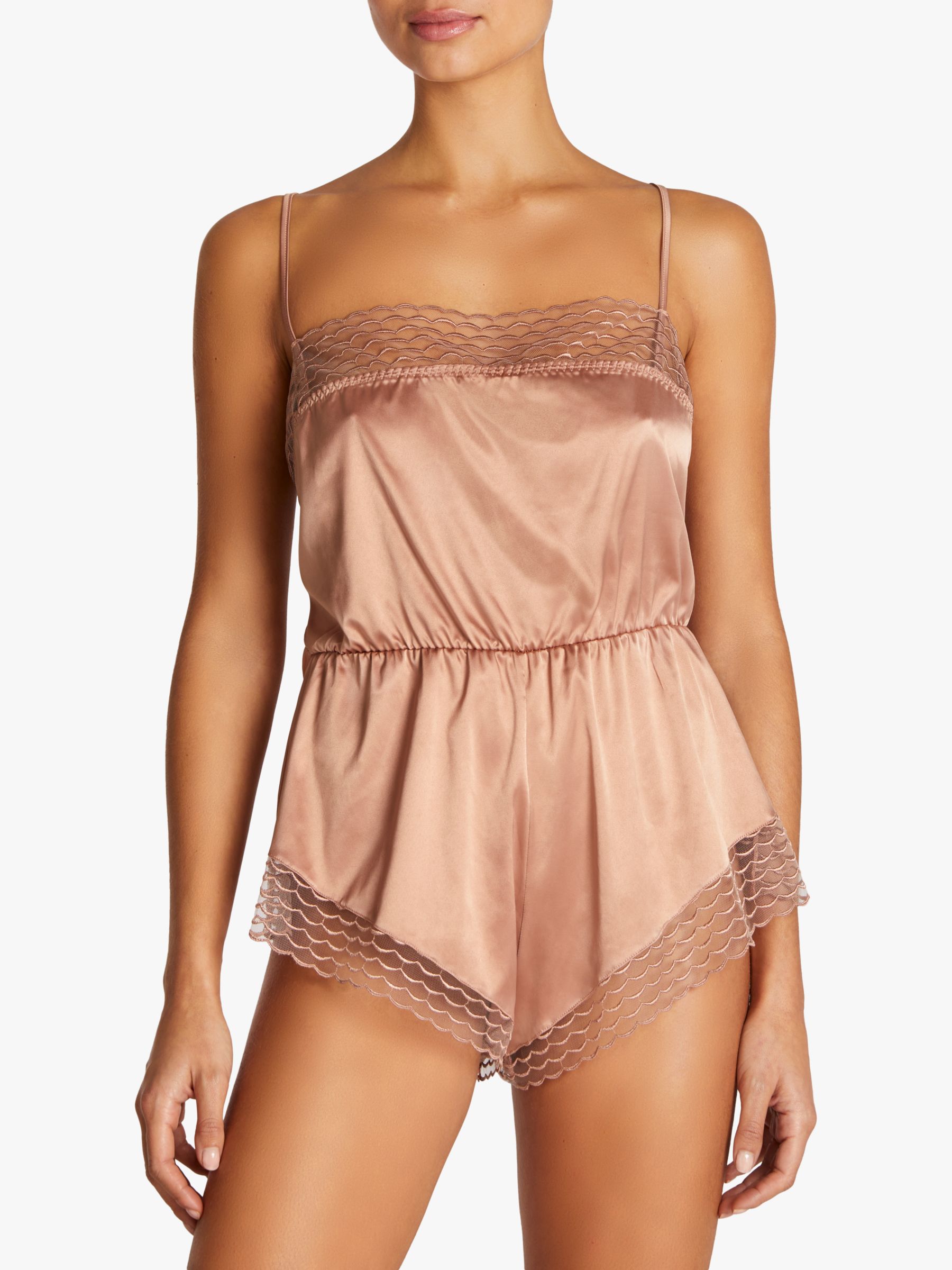 Coco de Mer Talia Satin Teddy Taupe at John Lewis Partners