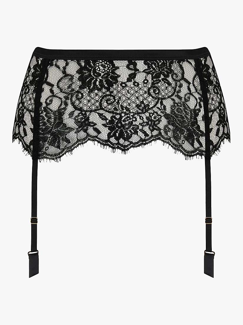 Buy Coco de Mer Hera Lace Suspender Belt, Black Online at johnlewis.com