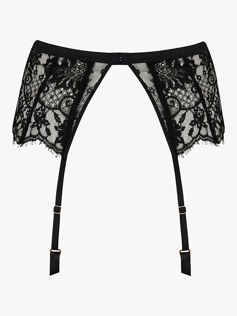 Buy Coco de Mer Hera Lace Suspender Belt, Black Online at johnlewis.com