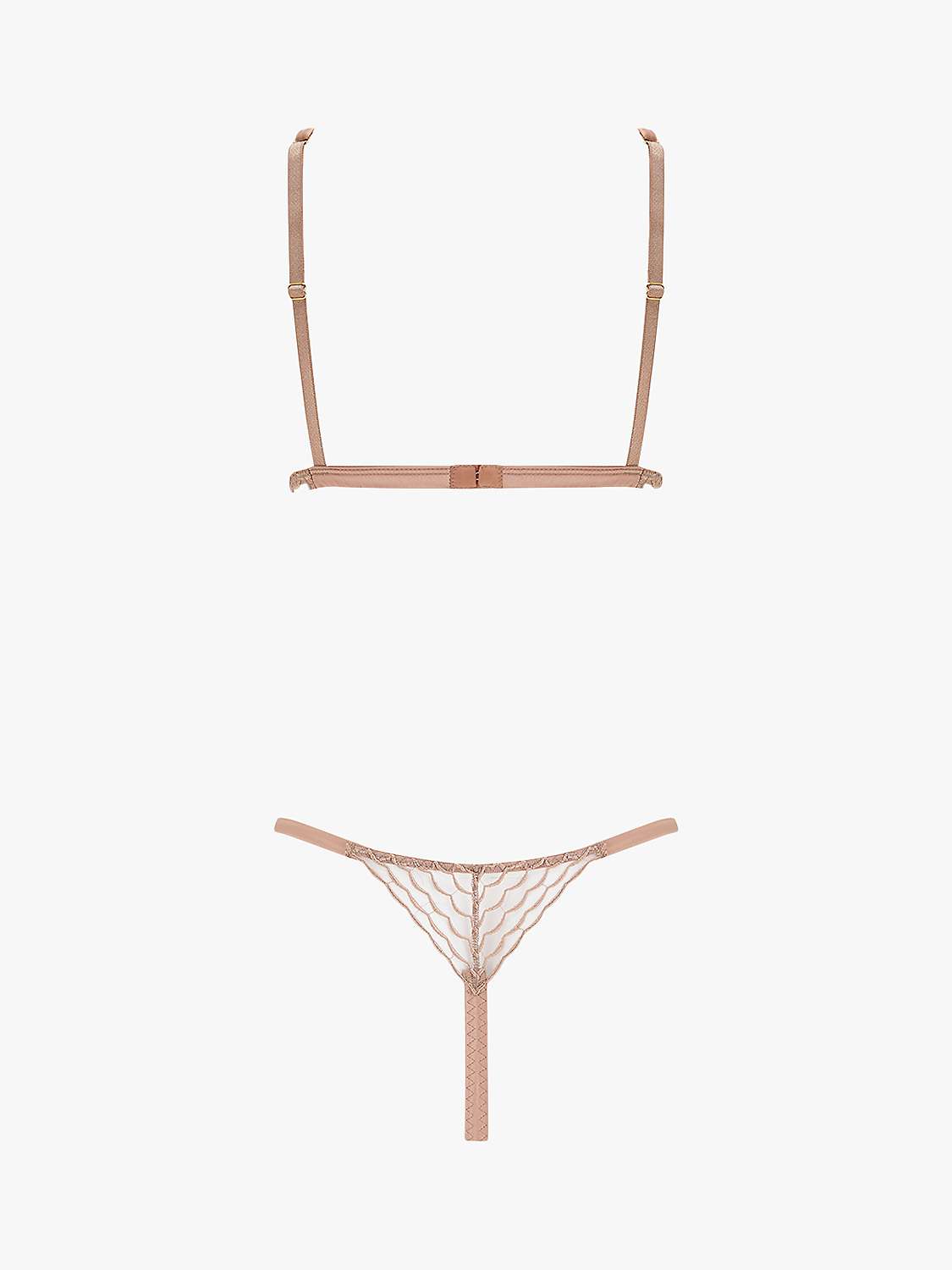 Buy Coco de Mer Talia Scallop Mesh Playsuit, Taupe Online at johnlewis.com