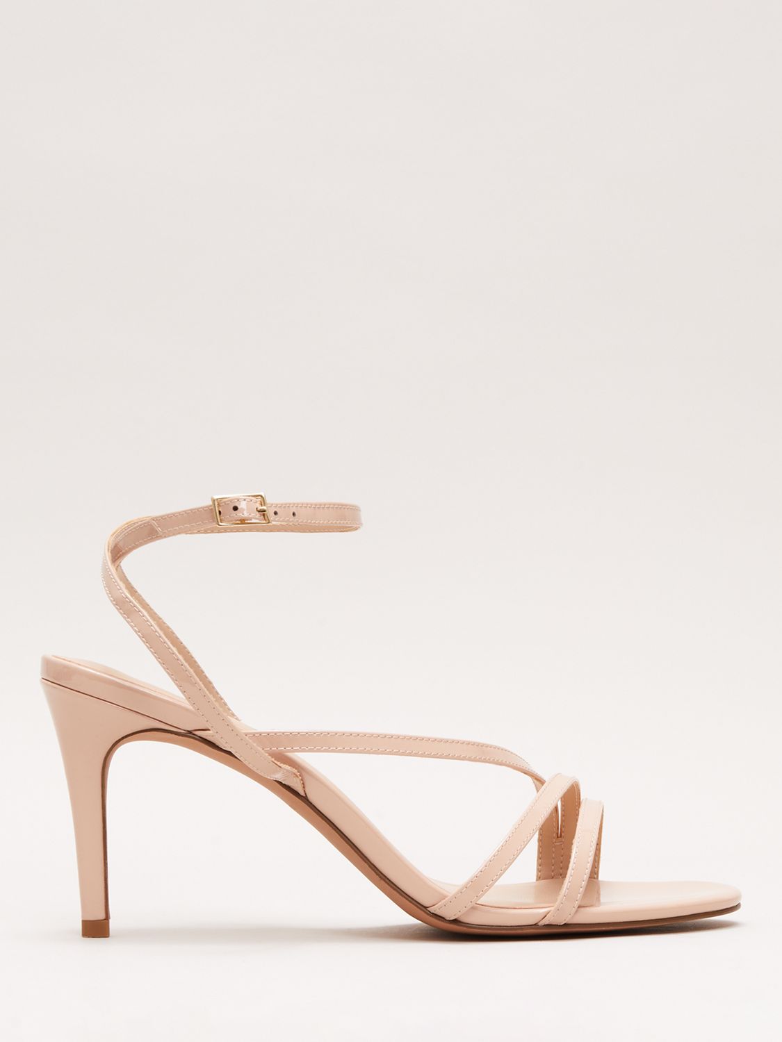 Phase Eight Patent Leather Barely There Strappy Sandals, Pale Pink, EU36