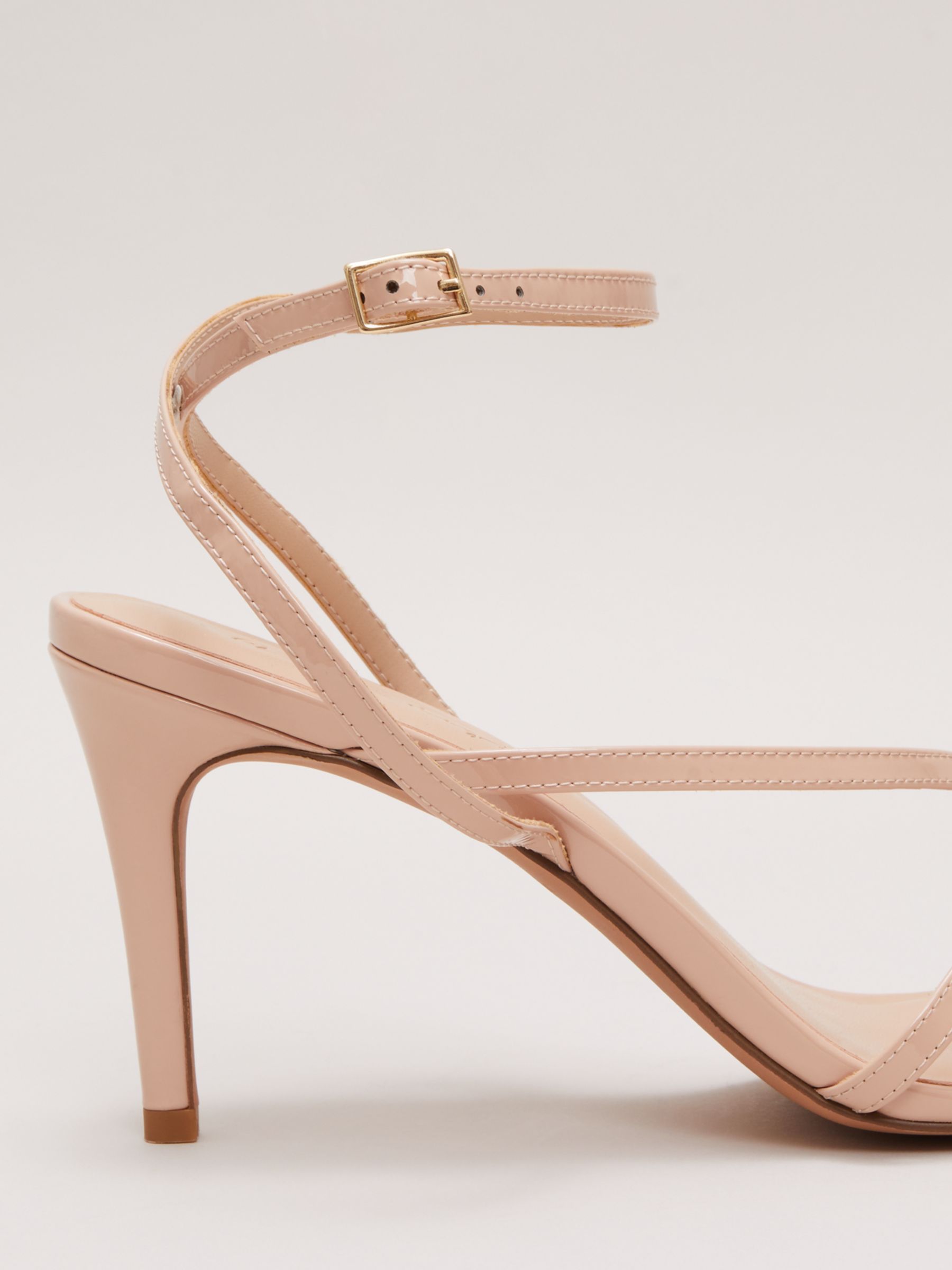 Phase Eight Patent Leather Barely There Strappy Sandals, Pale Pink, EU36