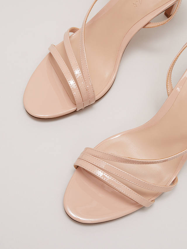 Phase Eight Patent Leather Barely There Strappy Sandals, Pale Pink