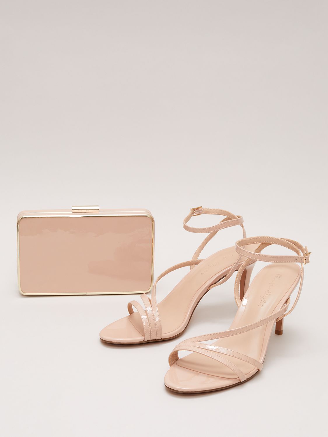 Buy Phase Eight Patent Leather Barely There Strappy Sandals, Pale Pink Online at johnlewis.com