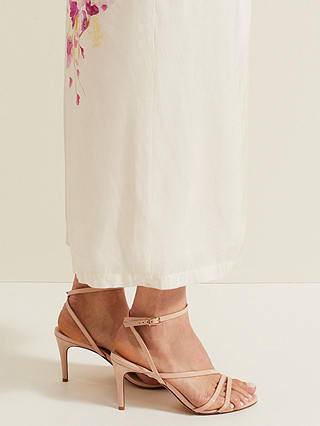 Phase Eight Patent Leather Barely There Strappy Sandals, Pale Pink