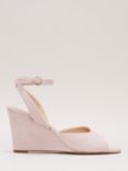 Phase Eight Suede Open Toe Wedges, Pale Pink