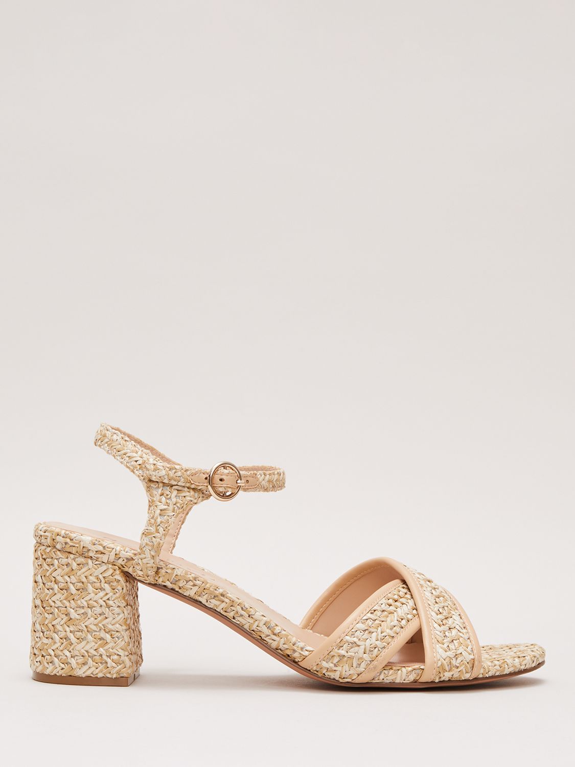 Phase Eight Raffia Block Heel, Natural