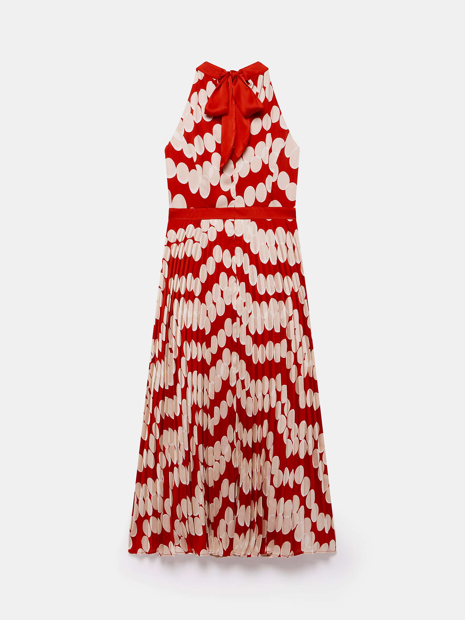 Buy Mint Velvet Spot Print Pleated Midi Dress, Red/Cream Online at johnlewis.com