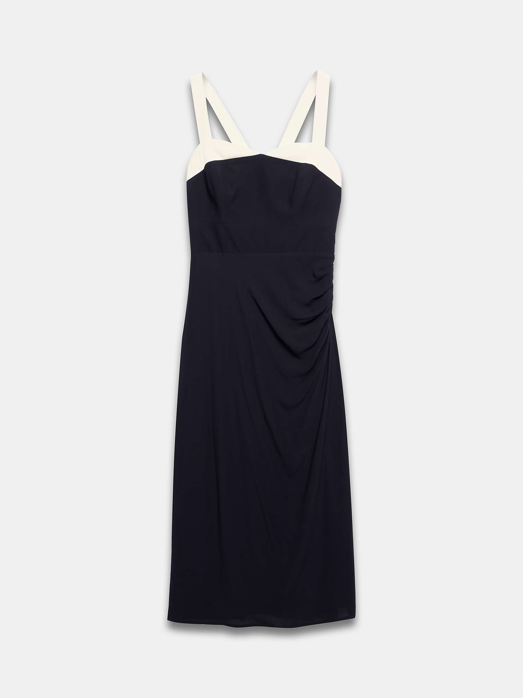 Buy Mint Velvet Contrast Trim Midi Dress, Navy Online at johnlewis.com