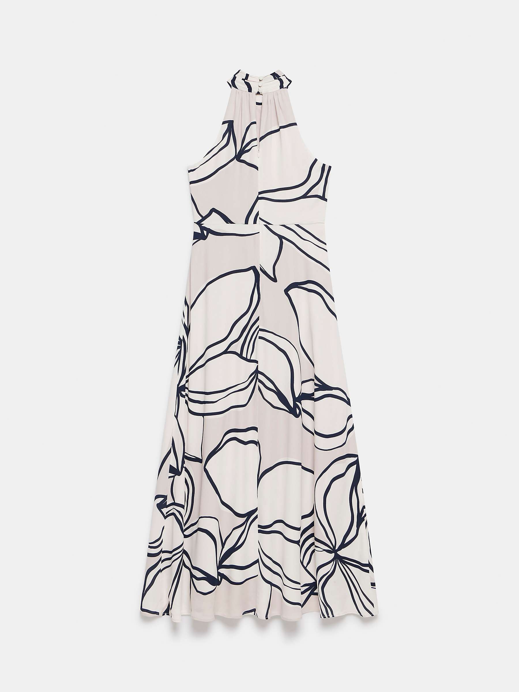 Buy Mint Velvet Halterneck Ruffle Detail Maxi Dress, Cream/Multi Online at johnlewis.com