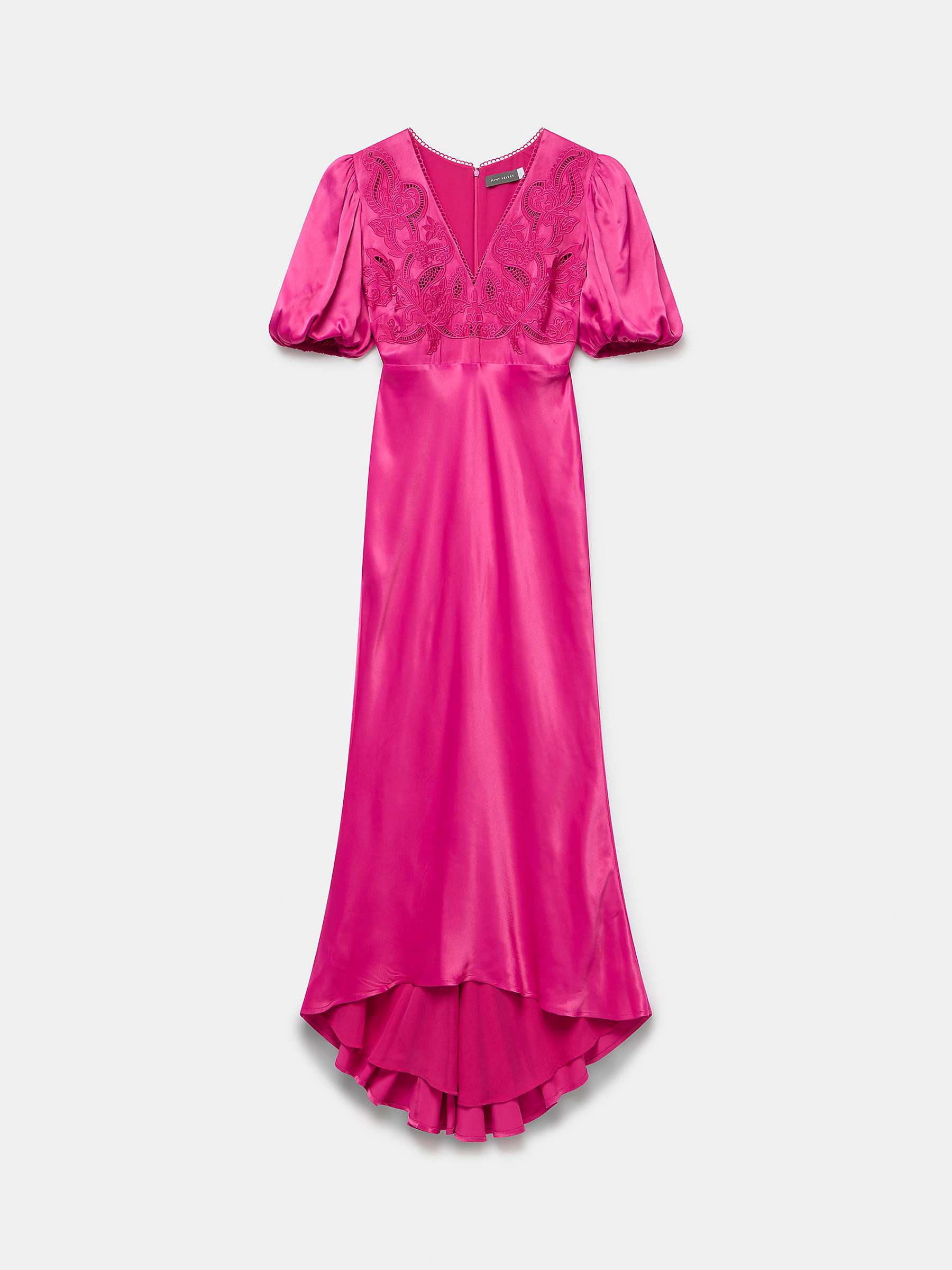 Buy Mint Velvet Fishtail Hem Satin Maxi Dress, Pink Online at johnlewis.com