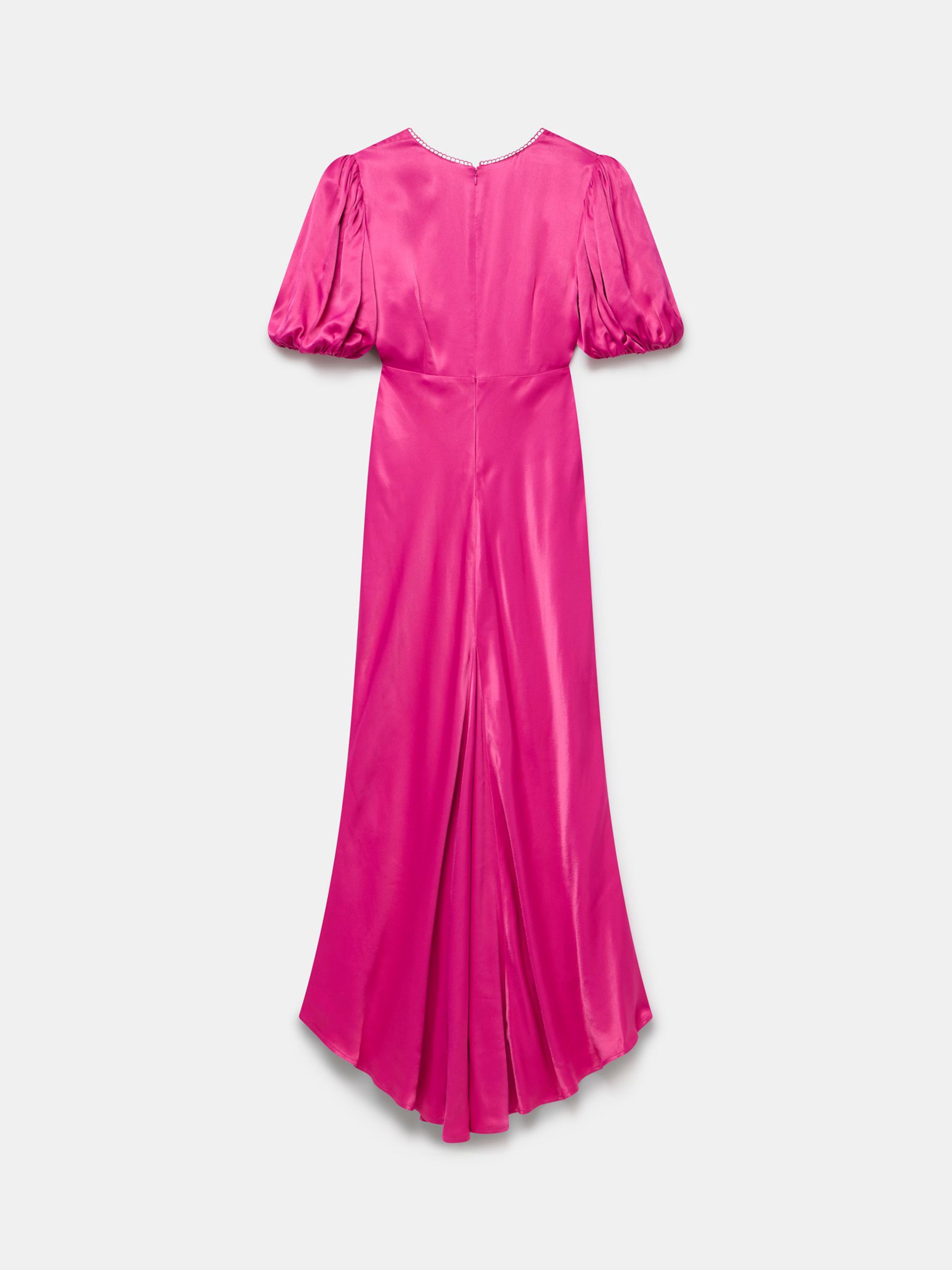 Mint Velvet Fishtail Hem Satin Maxi Dress, Pink, 6