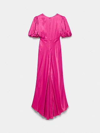 Mint Velvet Fishtail Hem Satin Maxi Dress, Pink