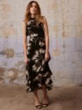 Mint Velvet Floral Print Maxi Dress, Black/Multi, Black/Multi