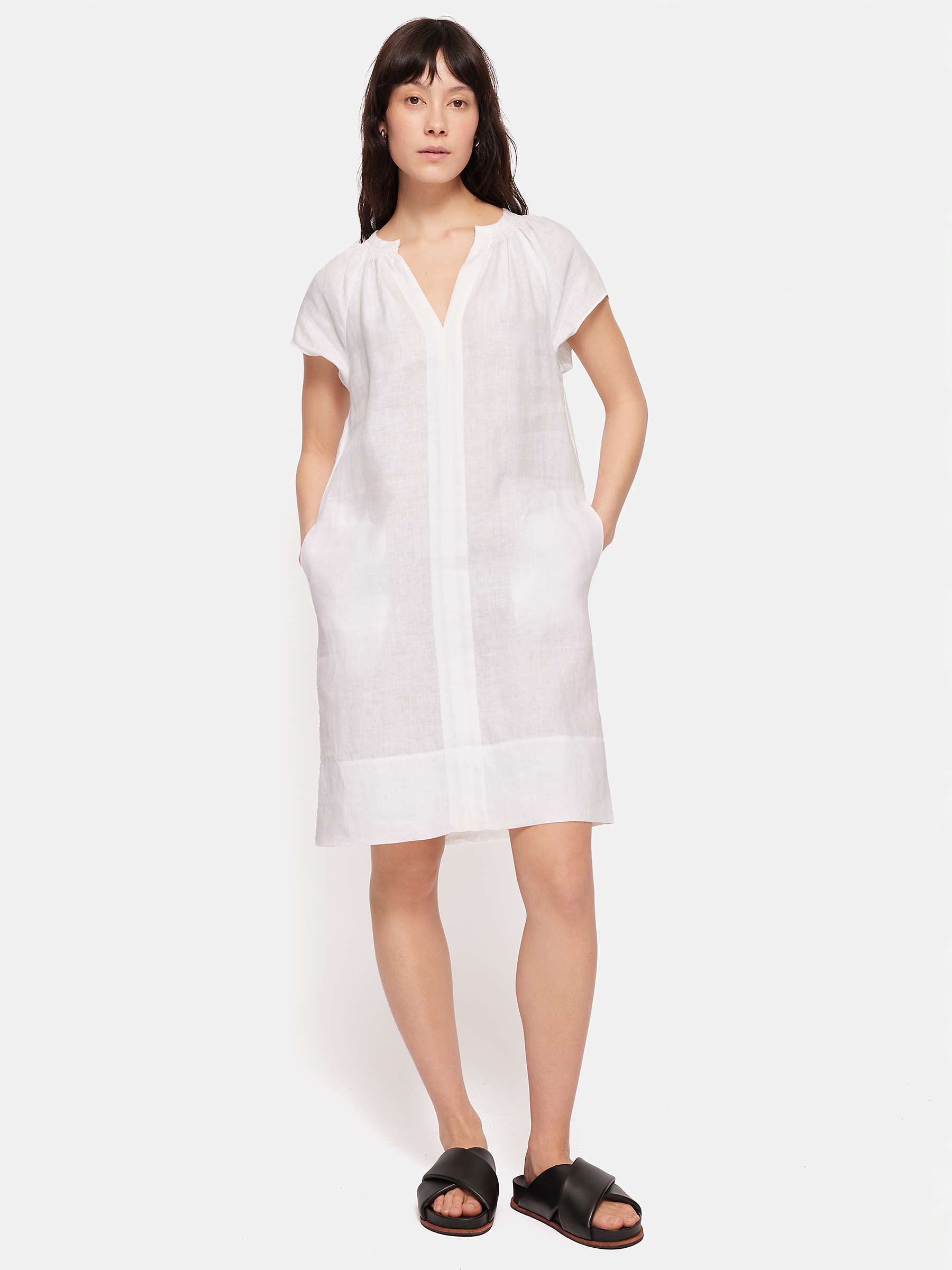 Buy Jigsaw Smocked Linen Dress Online at johnlewis.com