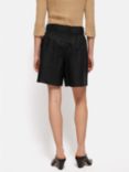 Jigsaw Elastic Waist Linen Shorts, Black